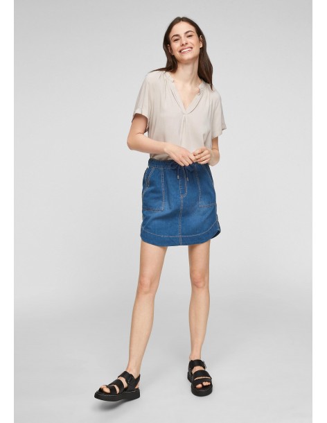S.OLIVER denim skirt with elasticated waistband 2062814-56Y4