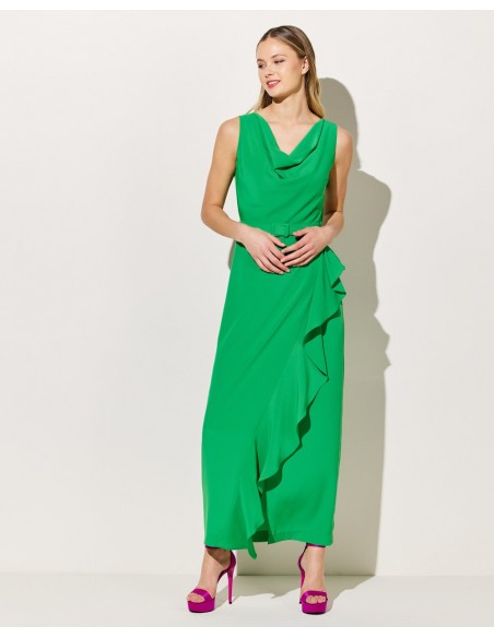 FOREL Φόρεμα με βολάν maxi 074.50.01.101-πράσινο