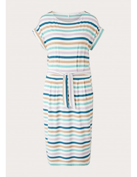 S.OLIVER Jersey dress with stripes 2114979-02G4