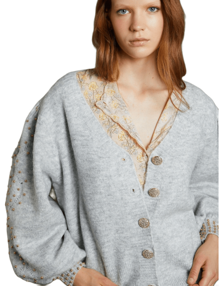 MEISIE Jeweled buttons cardigan M10K11PALM