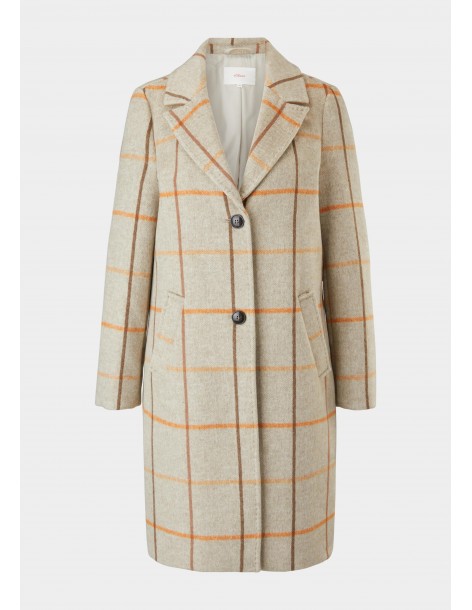 S.OLIVER Checked wool blend coat 2117272-82N1