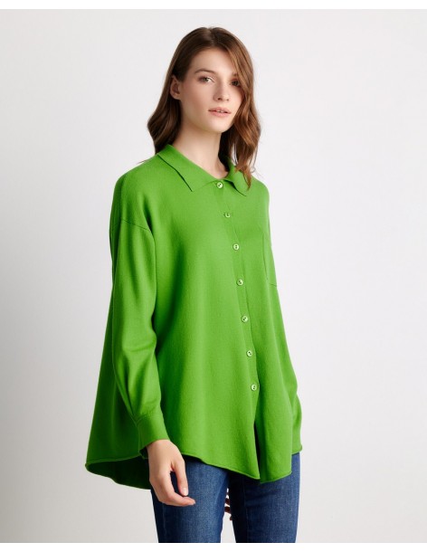 FOREL Πλεκτό τύπου πουκάμισο 075.90.01.025-πράσινο