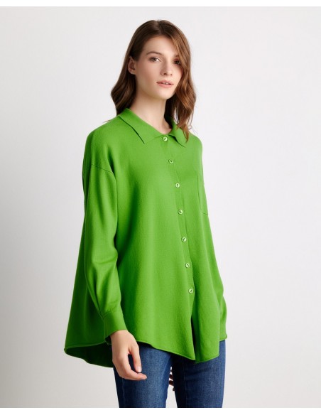FOREL Πλεκτό τύπου πουκάμισο 075.90.01.025-πράσινο