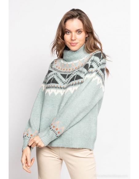 BON FASHION multicolored knit sweater 22721-OCEAN WAVE