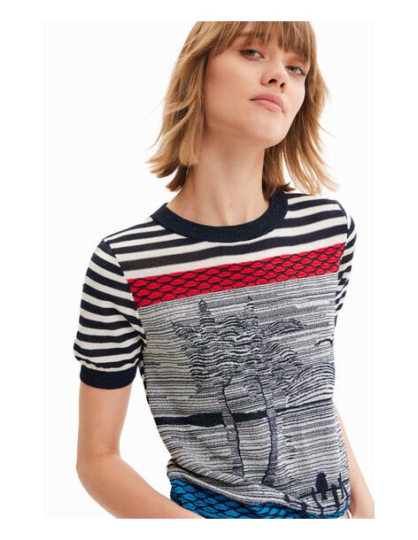 DESIGUAL Knit sailor T-shirt 23SWTKBM-5010