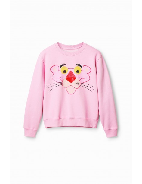 DESIGUAL Distressed Pink Panther sweatshirt 23SWSK40-3056