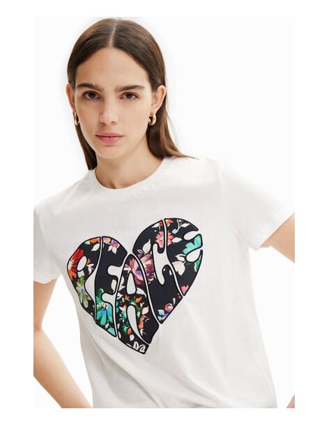 DESIGUAL Peace heart T-shirt 23SWTK92-1000