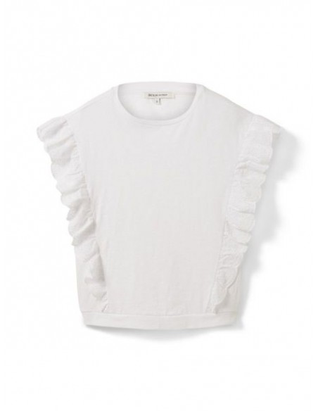 TOM TAILOR T-shirt with flounce 1031496-20000