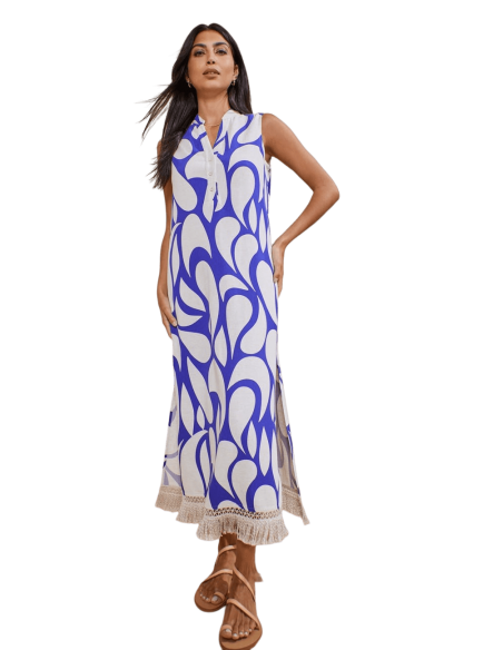 ENZZO Φόρεμα μίντι Vinnie 231223-μπλε