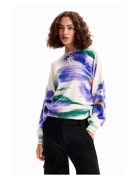 DESIGUAL Out-of-focus floral pullover 23WWJF04-1001