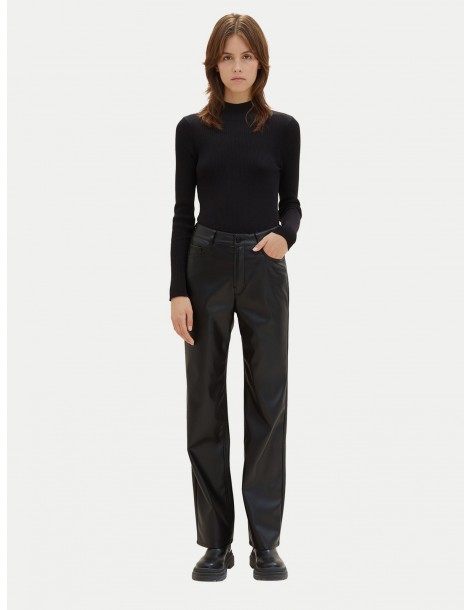TOM TAILOR Emma straight leg faux leather trousers 1039446-14482