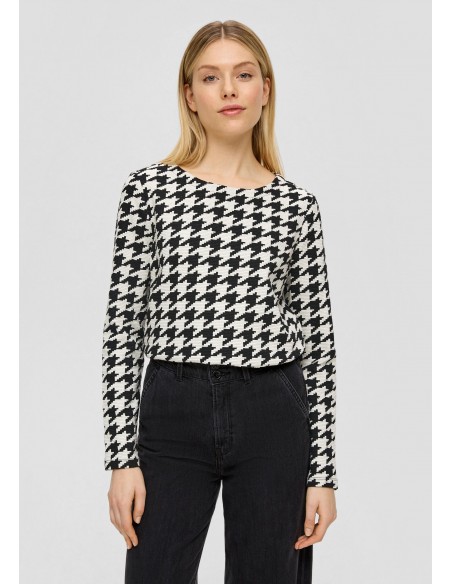 S.OLIVER Sweatshirt with a houndstooth pattern 2139299-99R3