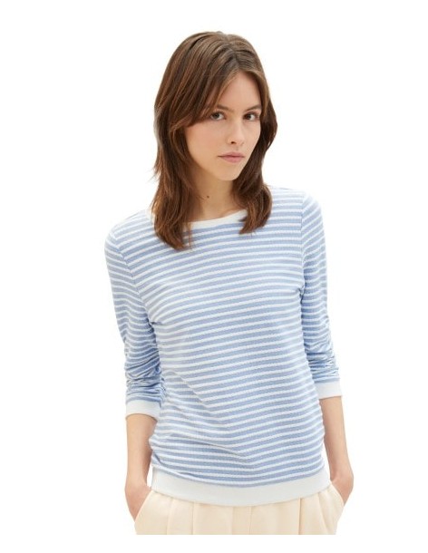 TOM TAILOR Striped Jacquard sweatshirt 1039980-34737