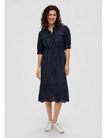 S.OLIVER Long shirt dress with broderie anglaise 2144758-5959