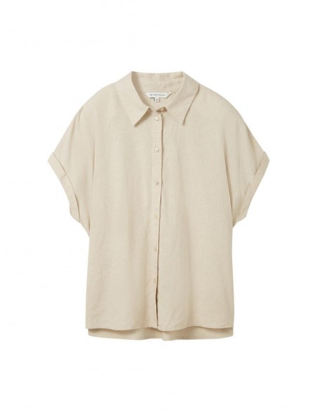 TOM TAILOR Loose-fit blouse with linen 1041688-21650